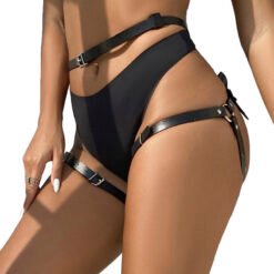 Alternative view of SUBBLIME - PETTORINA IN VITA E GAMBE IN PELLE NERA TAGLIA UNICA