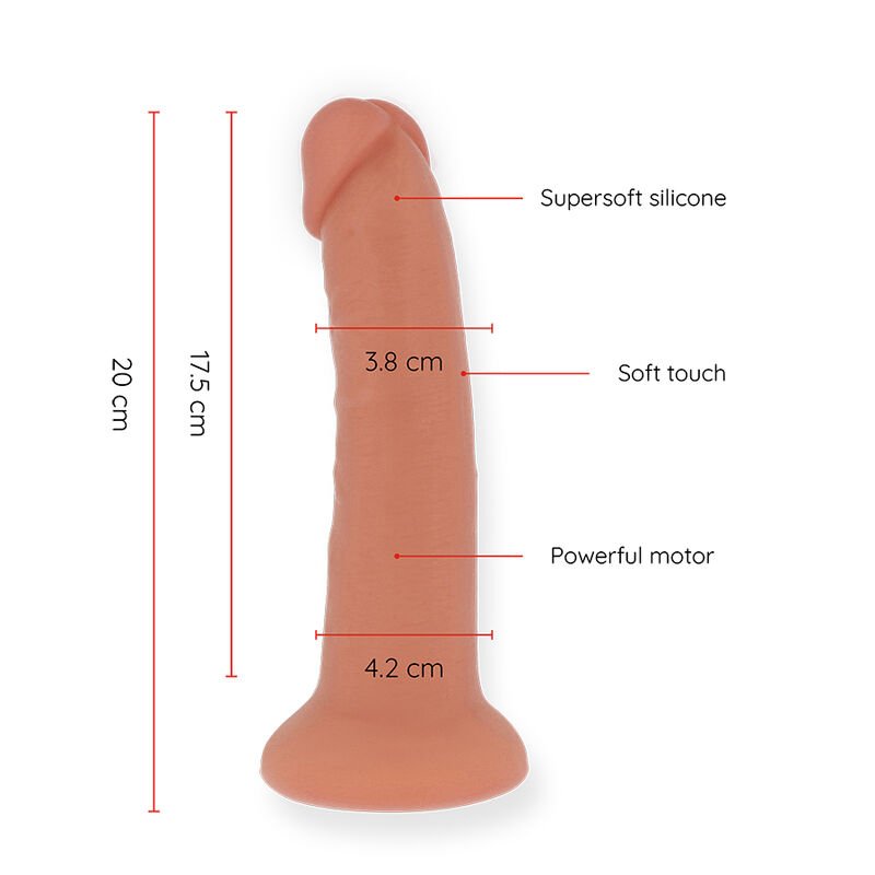 ONINDER - DILDO VIBRATORE MEDIO BOGOTÁ 9 VELOCITÀ NATURALE 20 CM -O- 4.2 CM - APP GRATUITA - immagine 2