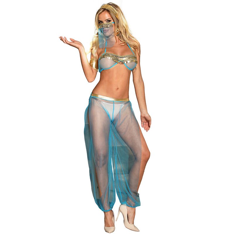 SUBBLIME - SET DI LINGERIE BLU STILE INDIA L/XL - immagine 2