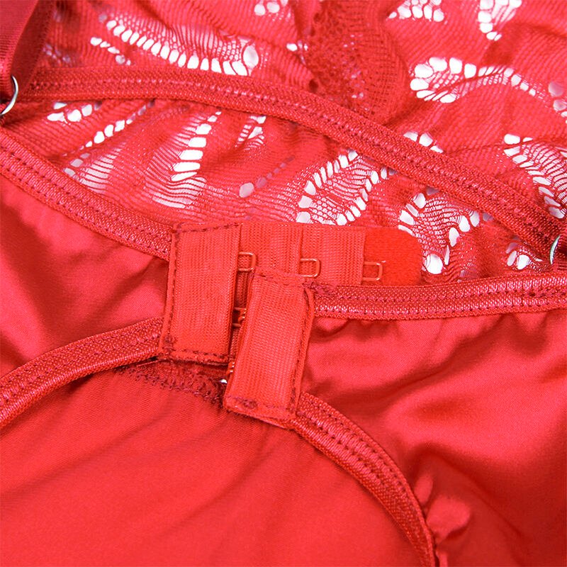 SUBBLIME - BABYDOLL IN RASO CON PIZZO ROSSO S/M - immagine 11