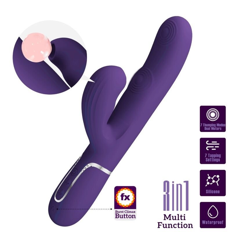 PRETTY LOVE - PERLITA VIBRATORE G-SPOT 3 IN 1 MULTIFUNZIONE VIOLA - immagine 2