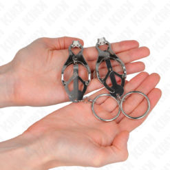 KINK - MORSETTI PER CAPEZZOLI CON O-RING TRIFOGLIO GIAPPONESE ARGENTO - immagine 3