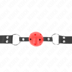 KINK - PALLA TRASPIRANTE BAVAGLIO 4 CM CON DOPPIO RIVETTO ROSSO 62,5 x 2,5 CM REGOLABILE 42-58 CM - immagine 3