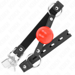 Alternative view of KINK - BALL 4 CM GAG CON SERRATURA SFERA ROSSA CINTURINO NERO 60 x 2 CM