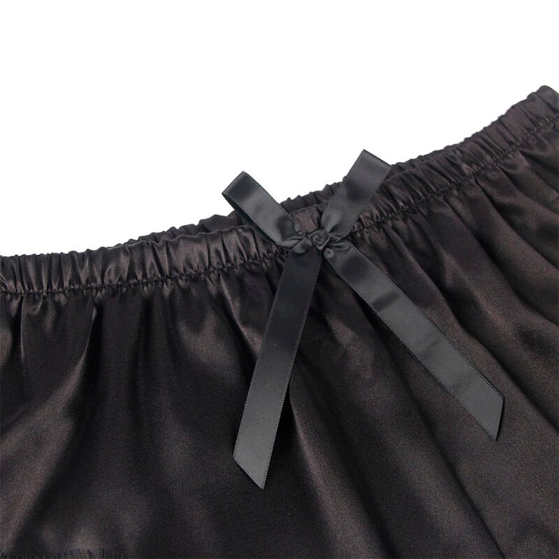 SUBBLIME - 953935 VESTAGLIA DA NOTTE CASUAL IN SETA + PANTALONI IN PIZZO NERO S/M - immagine 5