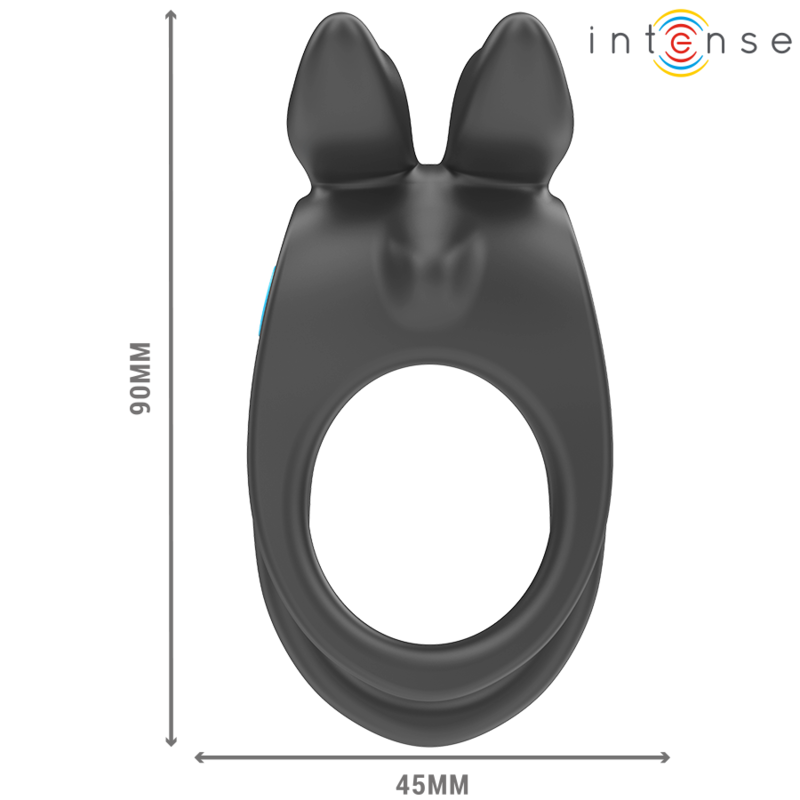 INTENSE - SAM VIBRATORE DOPPIO ANELLO PER PENE 10 VIBRAZIONI NERO - immagine 4