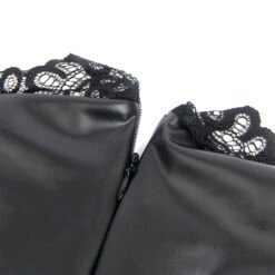 SUBBLIME - 957544 ABITO IN PELLE CON COLLO IN PIZZO NERO S/M - immagine 6