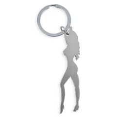 DIABLO PICANTE - PORTACHIAVI CON SILHOUETTE FEMMINILE COLOR ARGENTO CON APRIBIRRA