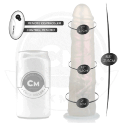 Alternative view of COCK MILLER - DILDO CON VENTOSA, LUCI E VIBRAZIONE CON TELECOMANDO BIANCO 21,5 CM