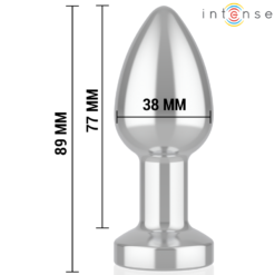 INTENSE - PLUG ANALE VIBRANTE IN METALLO CON LUCI LED E TELECOMANDO - TAGLIA M - immagine 5