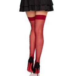 LEG AVENUE - CALZE CON CINTURA GIARRETTIERA 1957 CON FIORI ROSSI - TAGLIA UNICA - immagine 3