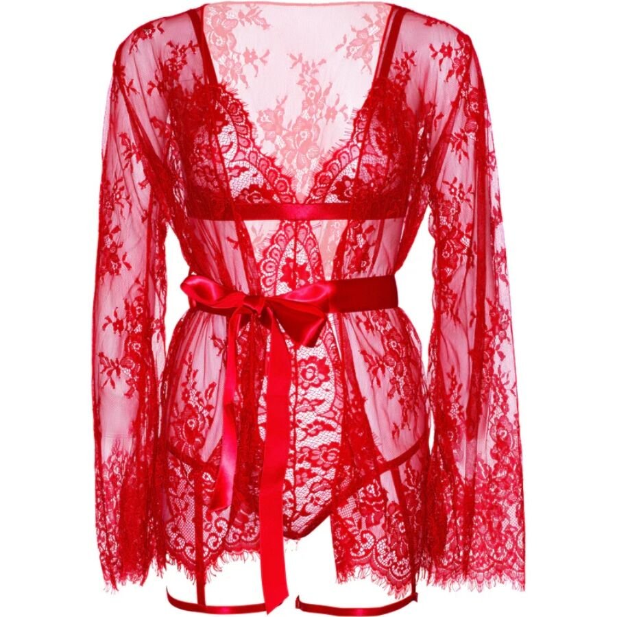 LEG AVENUE - 86123 SET VESTAGLIA TEDDY + GIARRETTIERA ROSSO TAGLIA M - immagine 7