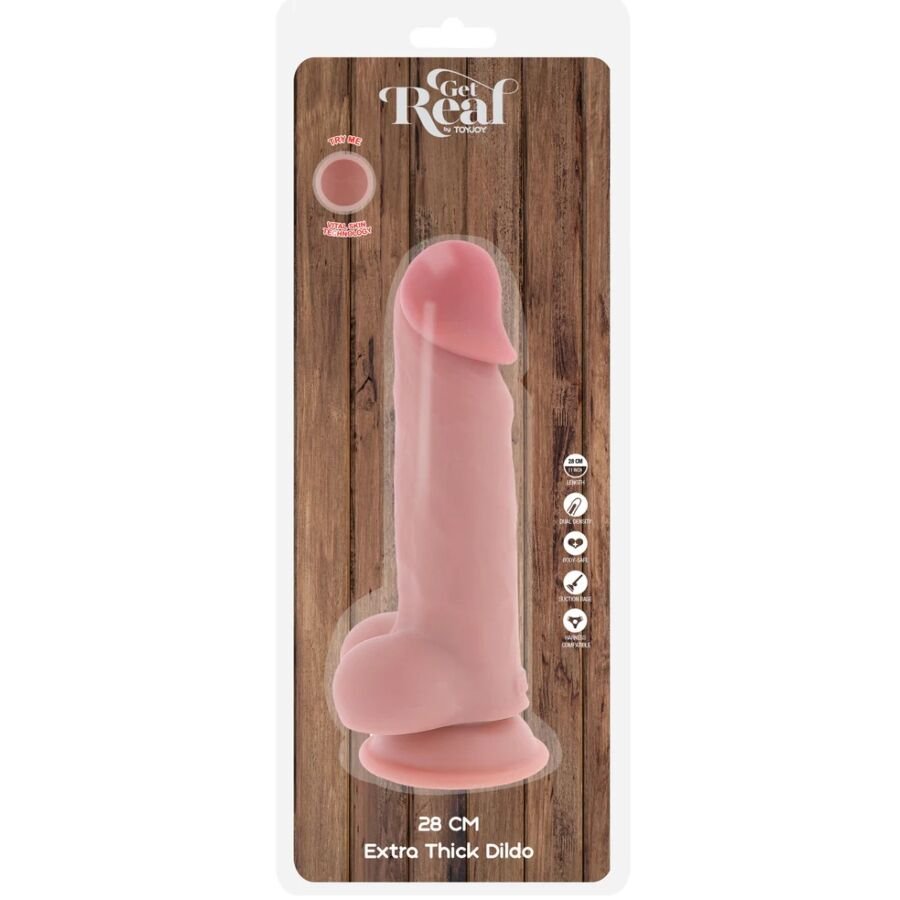 GET REAL - PENE REALISTICO DELUXE CON TESTICOLI EXTRA SPESSI 28 CM - immagine 5
