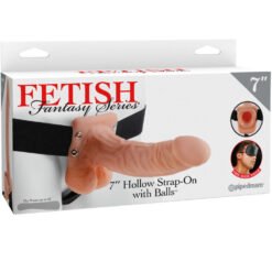 Alternative view of FETISH FANTASY SERIES - SERIES 7 HOLLOW STRAP-ON CON SFERE 17.8CM CARNE