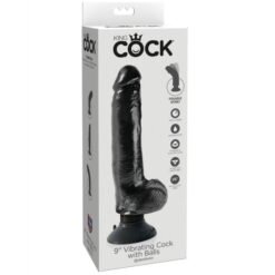 Alternative view of KING COCK - DILDO VIBRANTE CON TESTICOLI 23 CM NERO
