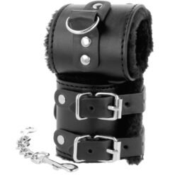 Alternative view of DARKNESS - MANETTE NERE REGOLABILI IN PELLE CON FODERA