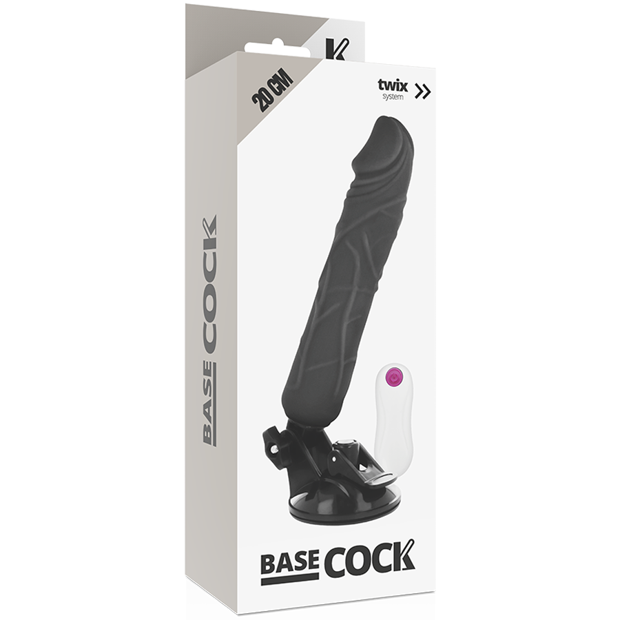 BASECOCK - VIBRATORE REALISTICO TELECOMANDO NERO 20 CM -O- 4 CM - immagine 4