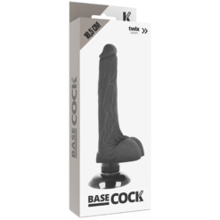 BASECOCK - VIBRATORE REALISTICO BASECOCK 2-1 NERO 18.5 CM -O- 4 CM - immagine 5