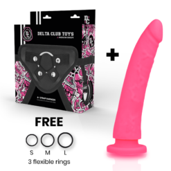 Alternative view of DELTA CLUB - TOYS IMBRACATURA + DONG SILICONE ROSA 20 CM -O- 4 CM
