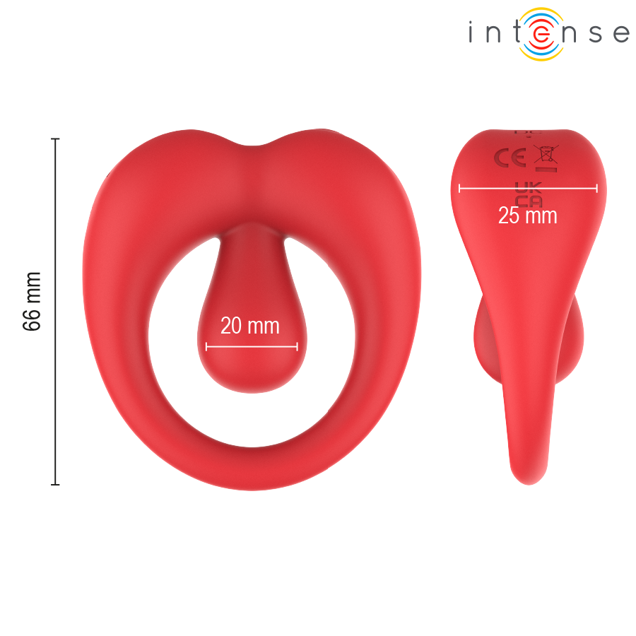 INTENSE - RUSSELL ANILLO VIBRADOR CON ESTIMULACIÓN DE CLÍTORIS ROJO - immagine 7