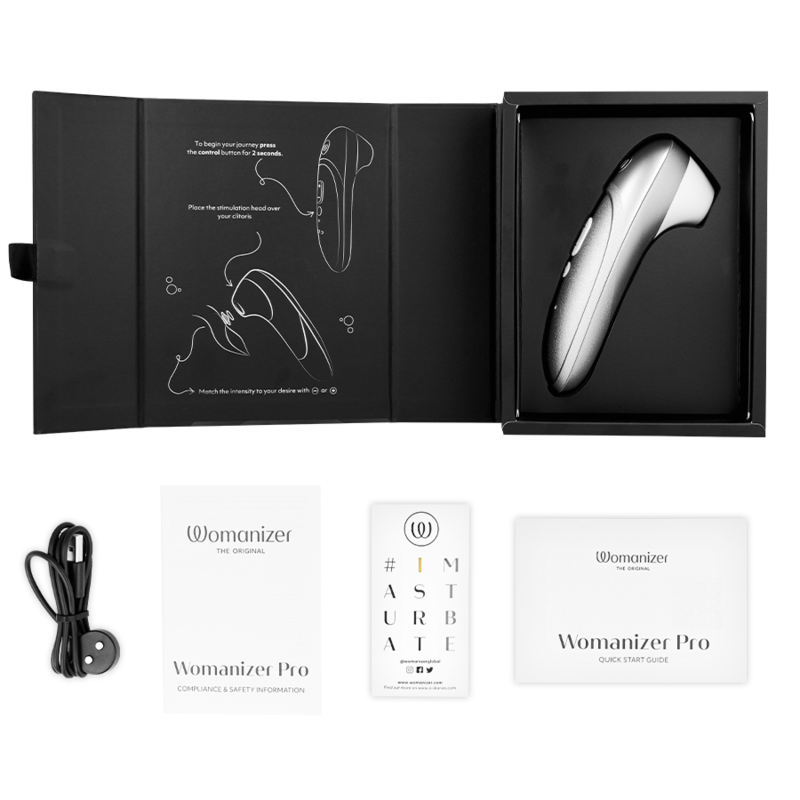 WOMANIZER - STIMOLATORE CLITORIDEO PRO VIBRANTE, COLORE ARGENTO E GRIGIO - immagine 5