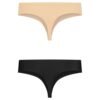 BYE-BRA - PACK 2 TANGAS INVISIBLES BEIGE Y NEGRO TALLA S