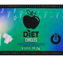 WUG DIET - BLISTER DI GOMME DA MASTICARE FUNZIONALI ALLA MENTA SENZA ZUCCHERO, 8 PEZZI