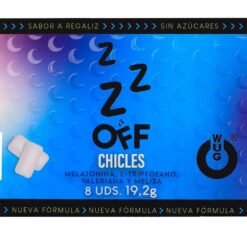WUG OFF - GOMME DA MASTICARE AL GUSTO DI LIQUIRIZIA CON MELATONINA FUNZIONALE E VALERIANA, 8 PEZZI, IN BLISTER