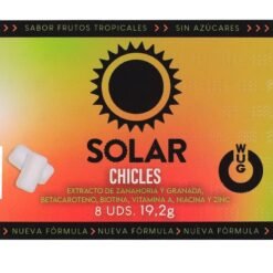 WUG SOLAR - GOMME DA MASTICARE FUNZIONALI CON VITAMINE E ZINCO AL GUSTO DI FRUTTI TROPICALI, CONFEZIONE DA 8 PEZZI