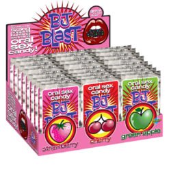 PIPEDREAM - BJ BLAST FRAGOLA / CILIEGIA E MELA VERDE - ESPOSITORE - 36 PEZZI