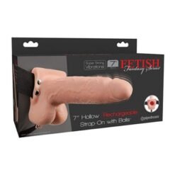 FETISH FANTASY SERIES - STRAP-ON VIBRANTE CAVO REALISTICO CON SFERE DA 17,8 CM