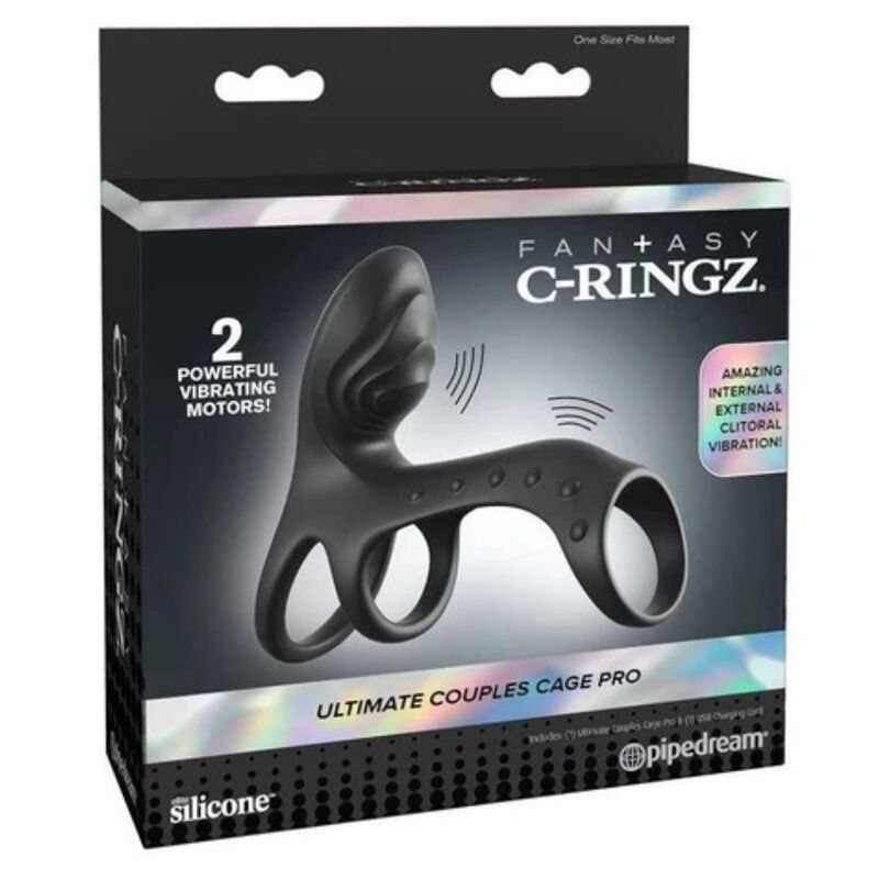 FANTASY C-RINGZ - GABBIA PER COPPIE DEFINITIVA, ANELLO VIBRANTE PER PENE PRO 19,5 CM - immagine 5