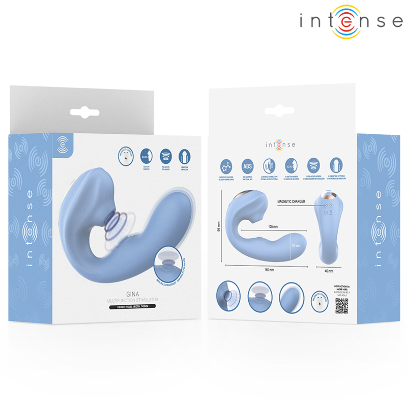 INTENSE - STIMOLATORE CLITORIDEO MULTIFUNZIONE GINA BLU - immagine 8
