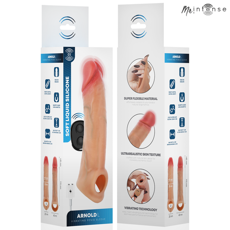 MR INTENSE - ARNOLD L VIBRATORE IN SILICONE PER PENE CON TELECOMANDO 16 CM -Ø- 4,5 CM - immagine 7
