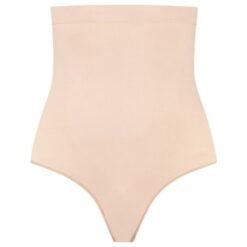 BYE-BRA - TANGA DE TALLE ALTO SIN COSTURAS BEIGE TALLA L