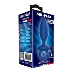 MR PLAY - PLUG ANALE TESTURIZZATO CON ANELLO BLU S - immagine 3