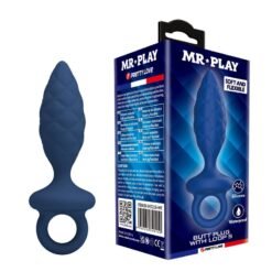 MR PLAY - PLUG ANALE TESTURIZZATO CON ANELLO BLU S
