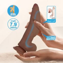PRETTY LOVE - CUTHBERT DILDO FLESSIBILE REALISTICO 20 CM Ø 5 CM TPE MARRONE - immagine 8