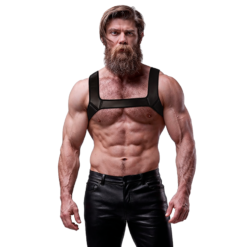 FETISH SUBMISSIVE ATTITUDE - IMBRACATURA PER IL PETTO IN NEOPRENE PER UOMINI TAGLIA L