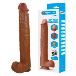 PRETTY LOVE - PAT DILDO FLESSIBILE REALISTICO CON VENTOSA 40 CM -Ø- 6 CM MARRONE