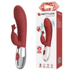PRETTY LOVE - VIBRATORE A FORMA DI CONIGLIO IN PALISSANDRO, 30 FUNZIONI, RICARICABILE TRAMITE USB, ROSSO