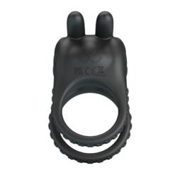 Alternative view of PRETTY LOVE - ANELLO VIBRANTE RICARICABILE PER PENE SINI, 10 FUNZIONI, NERO