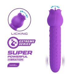 PRETTY LOVE - VIBRATORE RICARICABILE DANNELL PER STIMOLAZIONE ORALE E CLITORIDEA, VIOLA