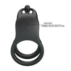 Alternative view of PRETTY LOVE - GOODWIN ANELLO PER PENE DOPPIO VIBRANTE RICARICABILE NERO