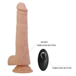 PRETTY LOVE - DILDO VIBRANTE ROTANTE E SPINTA MILES CON TELECOMANDO 23,5 CM Ø 4,8 CM NATURALE