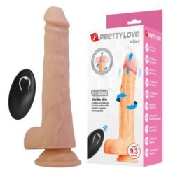 Alternative view of PRETTY LOVE - DILDO VIBRANTE ROTANTE E SPINTA MILES CON TELECOMANDO 23,5 CM Ø 4,8 CM NATURALE
