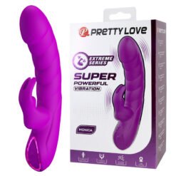 PRETTY LOVE - MONICA VIBRATORE RICARICABILE A DOPPIA STIMOLAZIONE DEL PUNTO G E DEL CLITORIDE, VIOLA