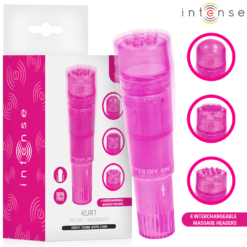 INTENSO - MINI MASSAGGIATORE KURT CON 4 TESTINE INTERCAMBIABILI ROSA