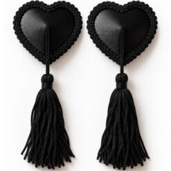 CHILIROSE - CR 4897 COPRI CAPEZZOLI A FORMA DI CUORE CON NASTRI NERI